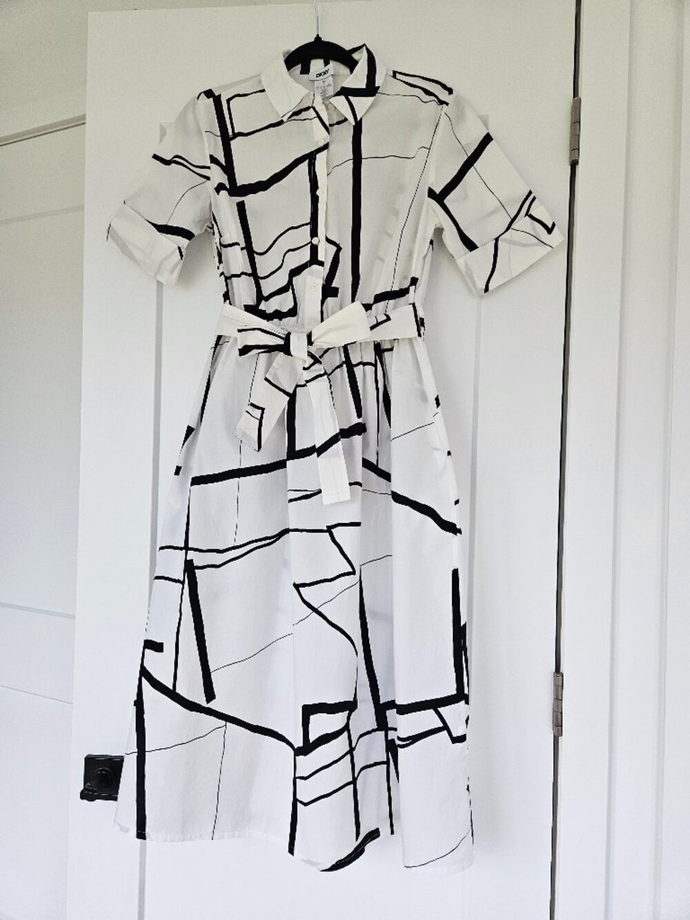 Maxi Shirtdress white and dark blue